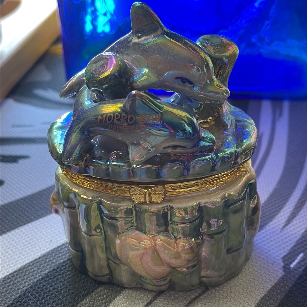 Iridescent Dolphin Trinket Box